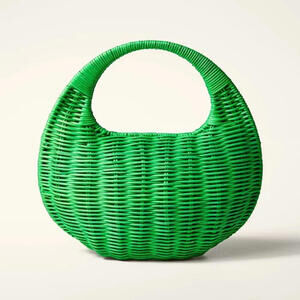 Kate Spade New York X Target Green Wicker Crescent Bag Purse In Hand NWT